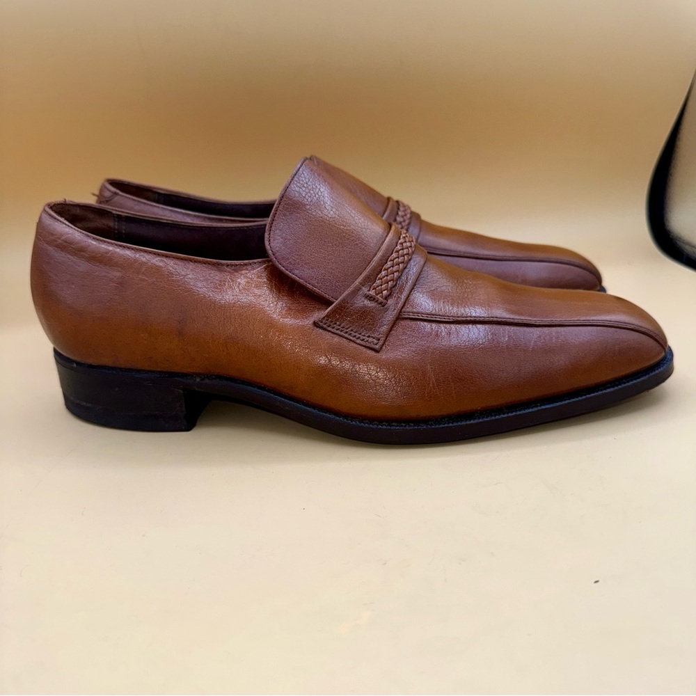 Florsheim Caramel Brown Leather Bicycle Toe Slip-on luxury loafers Men’s 10, VTG - Picture 3 of 13